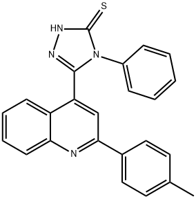 4-苯基-5-(2-(对甲苯基)喹啉-4-基)-4H-1,2,4-三唑啉-3-THI醇 结构式