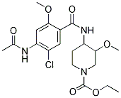 4-ACETIMIDO-5-CHLORO-N-(1-CARBETHOXY-3-METHOXY-4-PIPERIDYL)-2-METHOXY-BENZAMIDE 结构式