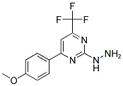 [4-(4-METHOXY-PHENYL)-6-TRIFLUOROMETHYL-PYRIMIDIN-2-YL]-HYDRAZINE 结构式