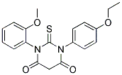 1-(4-ETHOXYPHENYL)-3-(2-METHOXYPHENYL)-2-THIOXODIHYDROPYRIMIDINE-4,6(1H,5H)-DIONE 结构式