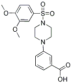 3-(4-[(3,4-DIMETHOXYPHENYL)SULFONYL]PIPERAZIN-1-YL)BENZOIC ACID 结构式