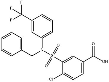 3-{苄基[3-(三氟甲基)苯基]氨磺酰基}-4-氯苯甲酸 结构式