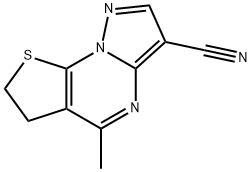 5-METHYL-6,7-DIHYDROPYRAZOLO[1,5-A]THIENO[3,2-E]PYRIMIDINE-3-CARBONITRILE 结构式