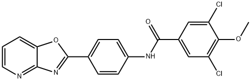 3,5-二氯-4-甲氧基-N-(4-(恶唑并[4,5-B]吡啶-2-基)苯基)苯甲酰胺 结构式