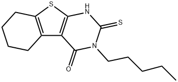 2,3,5,6,7,8-六氢-3-戊基-2-硫代[1]苯并噻吩并[2,3-D]嘧啶-4(1H)-酮 结构式