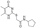 N-CYCLOPENTYL-2-[(5,6-DIMETHYL-4-OXO-1,4-DIHYDROPYRIMIDIN-2-YL)THIO]ACETAMIDE 结构式