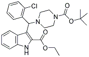 3-[(4-BOCPIPERAZINE)(2-CHLOROPHENYL)METHYL]-2-INDOLECARBOXYLIC ACID ETHYL ESTER 结构式