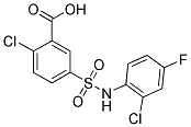 2-CHLORO-5-[[(2-CHLORO-4-FLUOROPHENYL)AMINO]SULFONYL]BENZOIC ACID 结构式