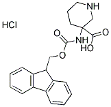 3-(9H-FLUOREN-9-YLMETHOXYCARBONYLAMINO)-PIPERIDINE-3-CARBOXYLIC ACID HYDROCHLORIDE 结构式