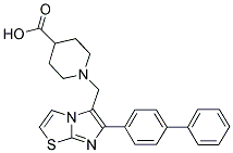 1-(6-BIPHENYL-4-YL-IMIDAZO[2,1-B]THIAZOL-5-YLMETHYL)-PIPERIDINE-4-CARBOXYLIC ACID 结构式