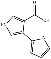3-(2-噻吩)-1H-吡唑-4-羧酸 结构式