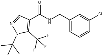 1-(TERT-BUTYL)-N-(3-CHLOROBENZYL)-5-(TRIFLUOROMETHYL)-1H-PYRAZOLE-4-CARBOXAMIDE 结构式