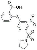2-[[2-NITRO-4-(PYRROLIDIN-1-YLSULFONYL)PHENYL]THIO]BENZOIC ACID 结构式