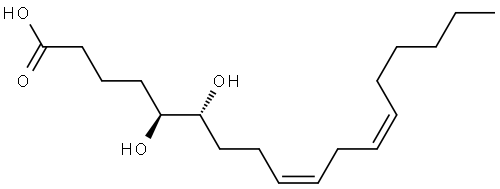 赤氏-5,6-二羟基-9(Z),12(Z)-十八碳二烯酸 结构式