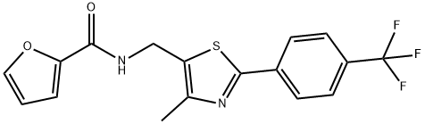 N-((4-METHYL-2-[4-(TRIFLUOROMETHYL)PHENYL]-1,3-THIAZOL-5-YL)METHYL)-2-FURAMIDE 结构式