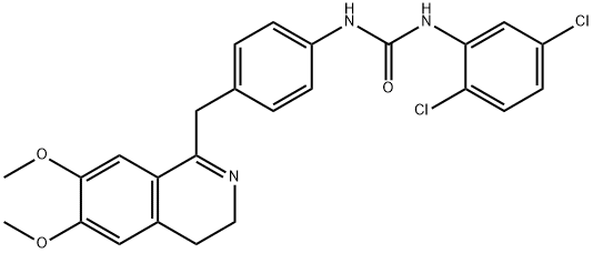 3-(2,5-DICHLOROPHENYL)-1-(4-((6,7-DIMETHOXY(3,4-DIHYDROISOQUINOLYL))METHYL)PHENYL)UREA 结构式