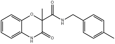 2-Methyl-N-(4-methylbenzyl)-3-oxo-3,4-dihydro-2H-1,4-benzoxazine-2-carboxamide 结构式