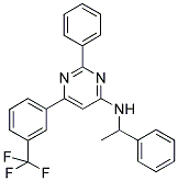 (1-PHENYL-ETHYL)-[2-PHENYL-6-(3-TRIFLUOROMETHYL-PHENYL)-PYRIMIDIN-4-YL]-AMINE 结构式