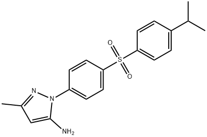 3-甲基-1-{4-[4-(丙-2-基)苯磺酰基]苯基}-1H-吡唑-5-胺 结构式