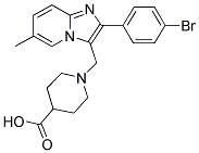 1-[2-(4-BROMO-PHENYL)-6-METHYL-IMIDAZO[1,2-A]-PYRIDIN-3-YLMETHYL]-PIPERIDINE-4-CARBOXYLIC ACID 结构式