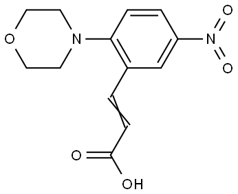 (E)-3-(2-MORPHOLINO-5-NITROPHENYL)-2-PROPENOIC ACID 结构式