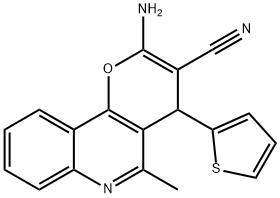 2-AMINO-5-METHYL-4-(2-THIENYL)-4H-PYRANO[3,2-C]QUINOLINE-3-CARBONITRILE 结构式