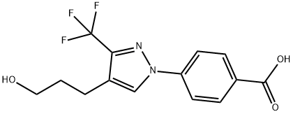 4-[4-(3-Hydroxypropyl)-3-(trifluoromethyl)-1H-pyrazol-1-yl]benzenecarboxylic acid 结构式