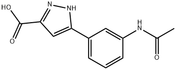 5-(3-乙酰基氨基苯基)-1H-吡唑-3-羧酸 结构式