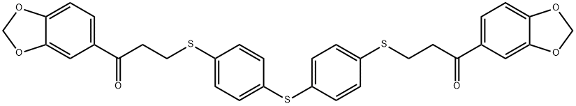 1-(1,3-Benzodioxol-5-yl)-3-((4-[(4-([3-(1,3-benzodioxol-5-yl)-3-oxopropyl]sulfanyl)phenyl)sulfanyl]phenyl)sulfanyl)-1-propanone 结构式