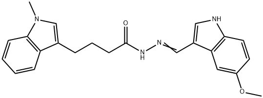 N'-[(Z)-(5-METHOXY-1H-INDOL-3-YL)METHYLIDENE]-4-(1-METHYL-1H-INDOL-3-YL)BUTANOHYDRAZIDE 结构式