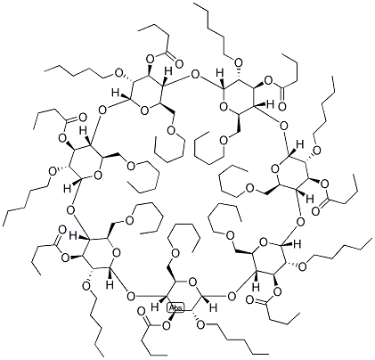 HEPTAKIS-(3-O-BUTYRYL-2,6-DI-O-PENTYL)-BETA-CYCLODEXTRIN 结构式