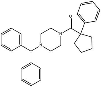4-(Diphenylmethyl)piperazinyl phenylcyclopentyl ketone 结构式