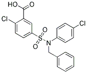 5-[BENZYL-(4-CHLORO-PHENYL)-SULFAMOYL]-2-CHLORO-BENZOIC ACID 结构式