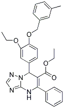ETHYL 7-(3-ETHOXY-4-(3-METHYLBENZYLOXY)PHENYL)-5-PHENYL-4,7-DIHYDRO-[1,2,4]TRIAZOLO[1,5-A]PYRIMIDINE-6-CARBOXYLATE 结构式