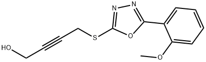 4-([5-(2-METHOXYPHENYL)-1,3,4-OXADIAZOL-2-YL]THIO)BUT-2-YN-1-OL 结构式