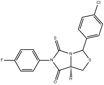 (7AR)-3-(4-CHLOROPHENYL)-6-(4-FLUOROPHENYL)-5-THIOXOTETRAHYDRO-7H-IMIDAZO[1,5-C][1,3]THIAZOL-7-ONE 结构式