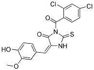 3-(2,4-DICHLORO-BENZOYL)-5-(4-HYDROXY-3-METHOXY-BENZYLIDENE)-2-THIOXO-IMIDAZOLIDIN-4-ONE 结构式