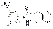 2-(4-BENZYL-3-METHYL-5-OXO-2,5-DIHYDRO-1H-PYRAZOL-1-YL)-6-(TRIFLUOROMETHYL)-4(3H)-PYRIMIDINONE 结构式