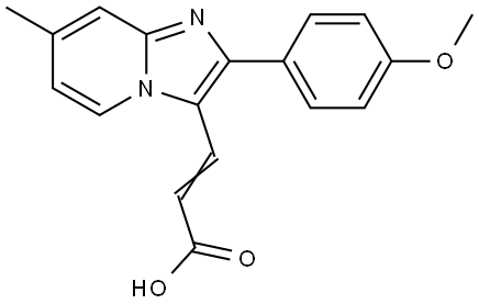 3-[2-(4-Methoxy-phenyl)-7-methyl-imidazo[1,2-a]-pyridin-3-yl]-acrylic acid 结构式