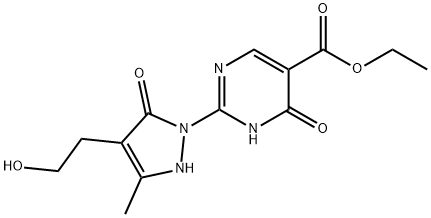 ETHYL 2-[4-(2-HYDROXYETHYL)-3-METHYL-5-OXO-2,5-DIHYDRO-1H-PYRAZOL-1-YL]-6-OXO-1,6-DIHYDRO-5-PYRIMIDINECARBOXYLATE 结构式