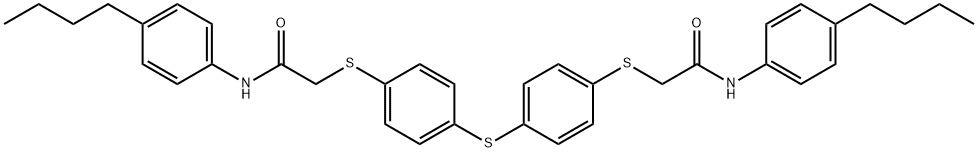 2-((4-[(4-([2-(4-BUTYLANILINO)-2-OXOETHYL]SULFANYL)PHENYL)SULFANYL]PHENYL)SULFANYL)-N-(4-BUTYLPHENYL)ACETAMIDE 结构式