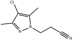 3-(4-氯-3,5-二甲基-1H-吡唑-1-基)丙腈 结构式