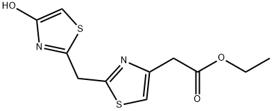 ETHYL 2-(2-[(4-HYDROXY-1,3-THIAZOL-2-YL)METHYL]-1,3-THIAZOL-4-YL)ACETATE 结构式