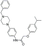 N-(4-(4-BENZYLPIPERAZIN-1-YL)PHENYL)-2-(4-ISOPROPYLPHENOXY)ACETAMIDE 结构式