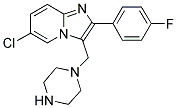6-CHLORO-2-(4-FLUORO-PHENYL)-3-PIPERAZIN-1-YLMETHYL-IMIDAZO[1,2-A]PYRIDINE 结构式