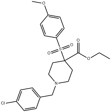ETHYL 1-(4-CHLOROBENZYL)-4-[(4-METHOXYPHENYL)SULFONYL]-4-PIPERIDINECARBOXYLATE 结构式