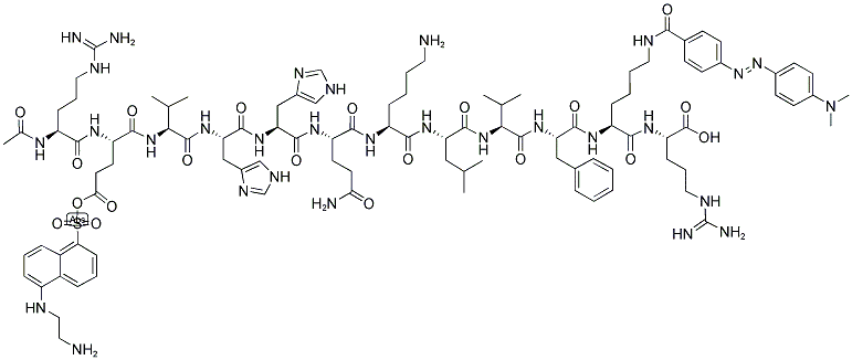 AC-RE(EDANS)-VHHQKLVF-K(DABCYL)-R-OH 结构式