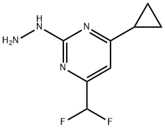 (4-CYCLOPROPYL-6-DIFLUOROMETHYL-PYRIMIDIN-2-YL)-HYDRAZINE 结构式