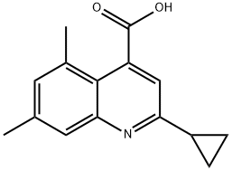 2-CYCLOPROPYL-5,7-DIMETHYLQUINOLINE-4-CARBOXYLIC ACID 结构式