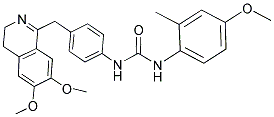 1-(4-((6,7-DIMETHOXY(3,4-DIHYDROISOQUINOLYL))METHYL)PHENYL)-3-(4-METHOXY-2-METHYLPHENYL)UREA 结构式